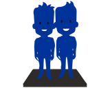 Two Men Customized Bobbleheads from head to toe
