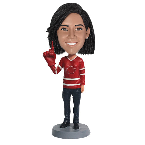 Bobblehead Custom with Number 1 Foam Hand