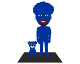 Fully custom bobblehead doll from head to toe with his pet