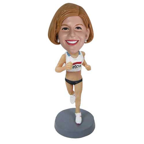 Female Marathon Runner Bobbleheads Customized