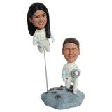 Astronaut Couple Bobblehead Spaceman and Spacewoman Custom figures