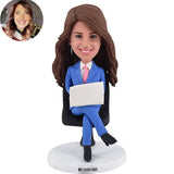 Female Business Boss Bobblehead Custom in chair