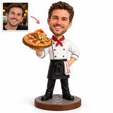 Custom Chef Bobblehead holding a pizza