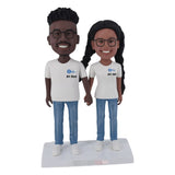 Custom Couple Bobbleheads in Jeans gift for him 
