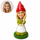 Custom Female Garden Gnome Bobblehead with white apron
