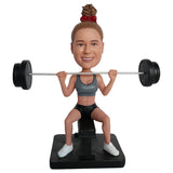 Custom Female Weightlifter Bobblehead showing muscles
