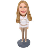 Custom Hockey bobblehead female with sports jersey