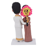 Custom Indian Wedding Bobblehead with saree and Jada Veni wedding gift idea