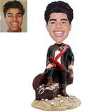 Custom Pirate Captain Bobblehead with jewelry