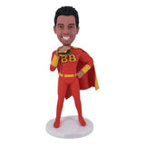 Custom Superhero Bobblehead holding a hamburger superman design