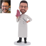 Custom chef bobblehead holding knife