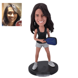 Custom female Pickleball Bobblehead