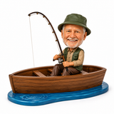 Fishing Bobblehead Custom Fisher in boat