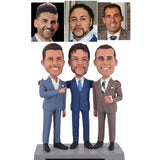 Group bobble heads three men customized from photo