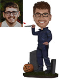 Halloween Michael Myers Custom Bobblehead with pumpkin