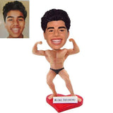 Muscular Bobble Head Custom Showing Muscles Bodybuilder Bodybuilding