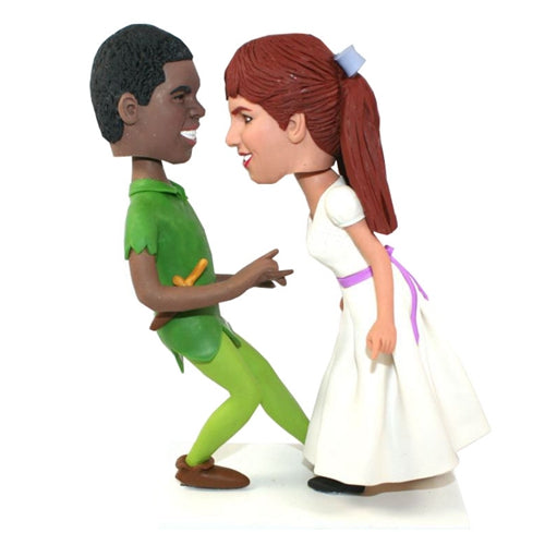 Custom Fairy Tale Themed Bobbleheads for Couple Peter Pan