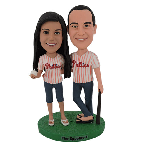 Couple Bobbleheads Custom Phillies Baseball Dolls