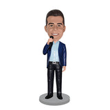 Host, Presenter, MC, Stand-Up Comedian Custom Bobblehead with Microphone