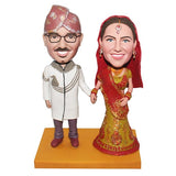 Custom Bobbleheads Holding Hands Indian Wedding