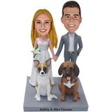 Wedding Bobbleheads with Dogs