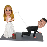 Bride Fishing Groom Funny bobbleheads Cake Toppers