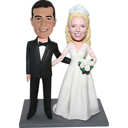Custom Bobblehead Dolls Wedding Cake Toppers
