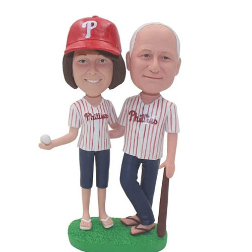 Couple Bobbleheads Custom Phillies Baseball Dolls