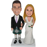 Wedding Bobbleheads with Traditional Scottish Groom in Kilt