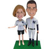 Baseball Couple Custom NY Yankee Bobbleheads