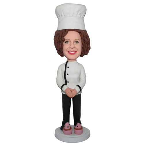 Custom Bobble Head Female Chef In The Kitchen Premium