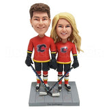 Hockey Style Bobbleheads for Couple