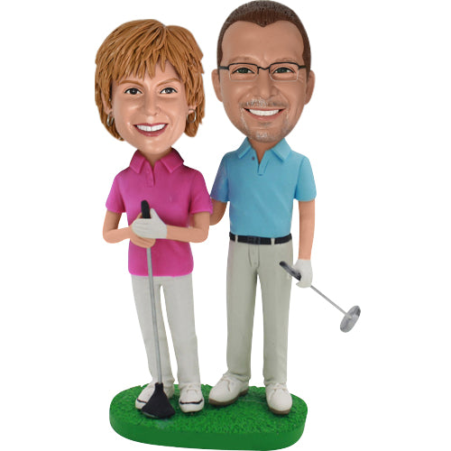 Custom Bobbleheads Couple Playing Golf