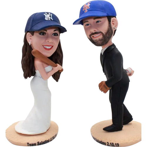 Sports Wedding Bobbleheads Custom Baseball Themed