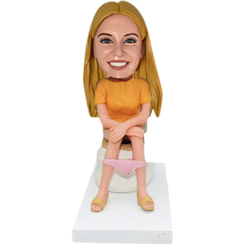 Woman on Toilet Funny Bobbleheads