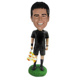 Personalized Trainer/Referee/Coach Bobblehead with Flag