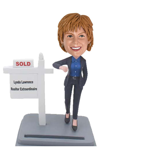 Saleswoman Realtor Personalized Bobbleheads