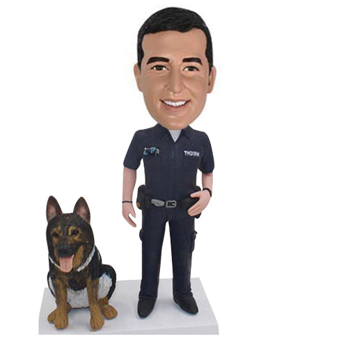 Custom Police Bobblehead with His Dog