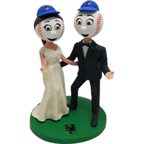 Custom Mets Baseball Cake Topper Bobbleheads