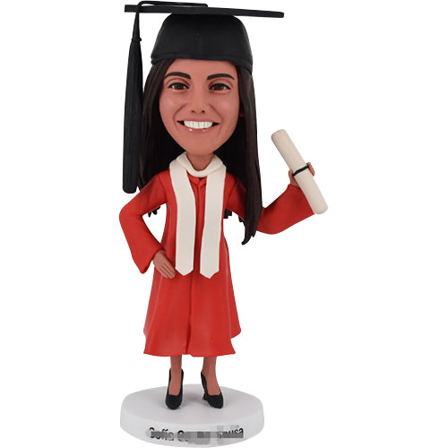 Personalized Graduation Bobbleheads with diploma