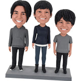 Family Bobbleheads Customized Mother and Two Sons