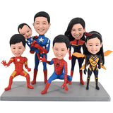 Custom Bobbleheads Superhero Family