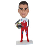 Custom Bobblehead Car Racer in His Racing Attire