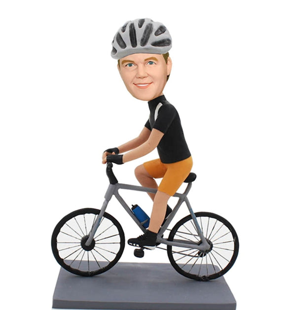 Custom Cyclist Bobblehead on Bike
